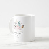 Boho Wedding Bouquet Personalisiert Bridesmaid Kaffeetasse (Vorderseite Links)