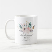 Boho Wedding Bouquet Personalisiert Bridesmaid Kaffeetasse (Links)