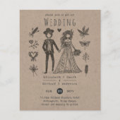 Boho Wedding Cartoon Bride Groom Handgezeichnet (Vorderseite)