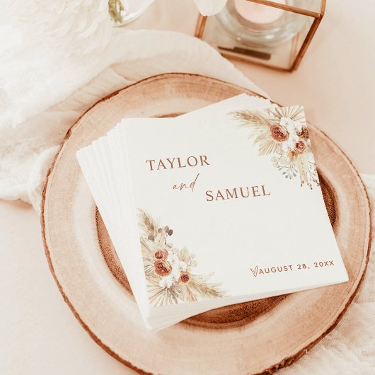 Boho Wedding Cocktail Paper Napkin Serviette