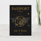 Boho Wedding Destination Passport Karte QR Code (Vorderseite)