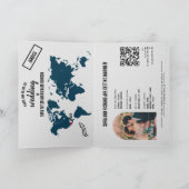 Boho Wedding Destination Passport Karte QR Code (Innenseite)