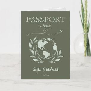 Boho Wedding Destination Passport Karte QR Code