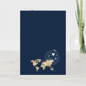 Boho Wedding Destination Passport - Weltkarte Einladung (Rückseite)