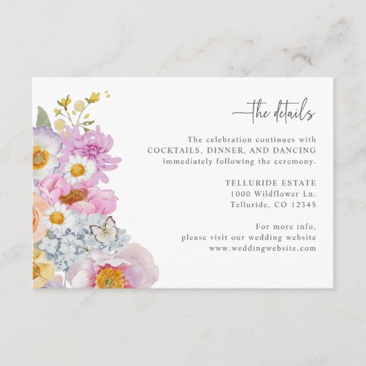 Boho Wedding Details Enclosure Card Begleitkarte (Vorderseite)