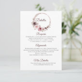 Boho Wedding Details Enclosure Card Dankeskarte (Stehend Vorderseite)