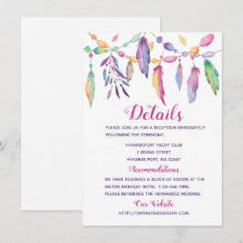 Boho Wedding Details Feathers Lila Indianer Einladung