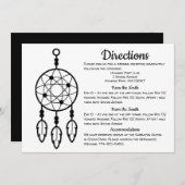 Boho Wedding Directions Dreamcatcher Schwarze Deta Einladung (Vorne/Hinten)