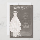 Boho Wedding Dress Lässig Watercolor Designdusche Save The Date (Vorderseite)