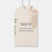 BOHO Wedding Dusty Blue Peach Dream Catcher Geschenkanhänger (Vorderseite)