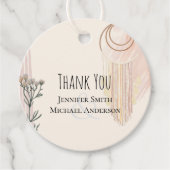 BOHO Wedding Dusty Blue Peach Dream Catcher Geschenkanhänger (Vorderseite)