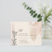 BOHO Wedding Dusty Blue Peach Dream Catcher Postkarte (Stehend Vorderseite)