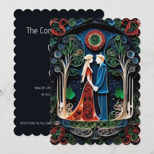 Boho Wedding Einladung (Vorne/Hinten)