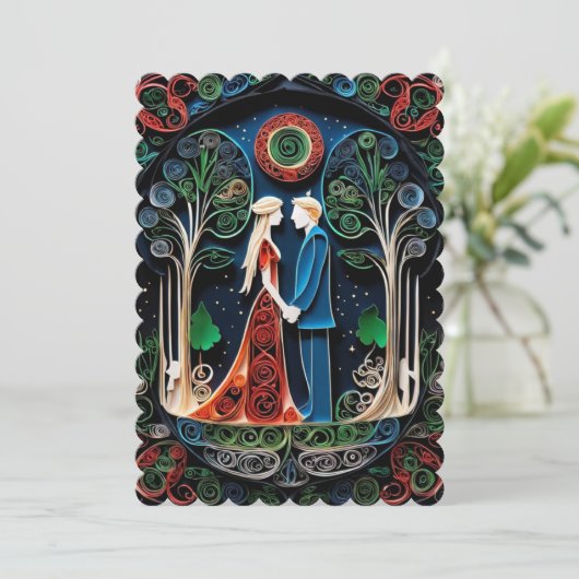 Boho Wedding Einladung (Stehend Vorderseite)