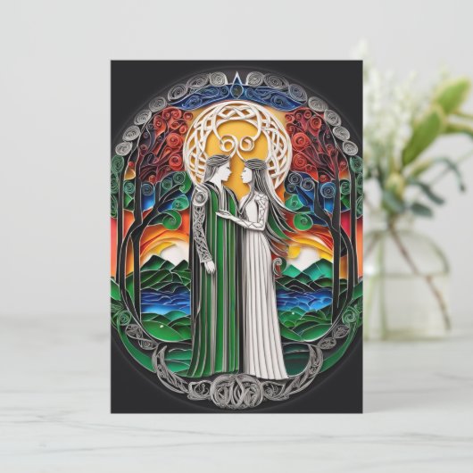 Boho Wedding Einladung (Stehend Vorderseite)