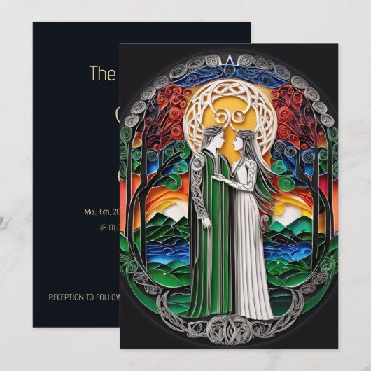 Boho Wedding Einladung (Vorne/Hinten)