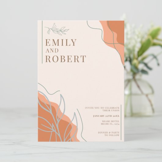 Boho Wedding Einladung (Stehend Vorderseite)