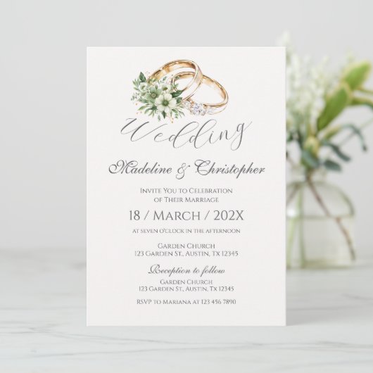 Boho Wedding Einladung (Stehend Vorderseite)