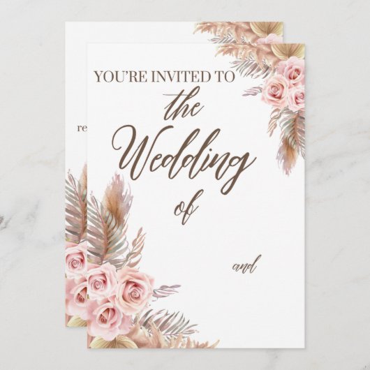 Boho Wedding Einladung (Vorne/Hinten)