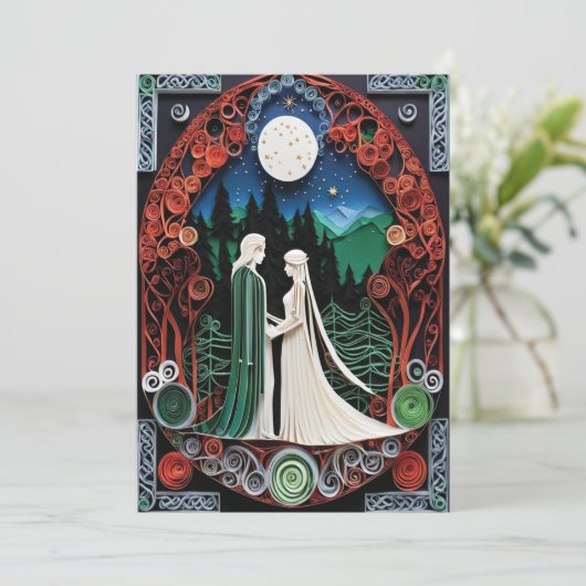 Boho Wedding Einladung (Stehend Vorderseite)