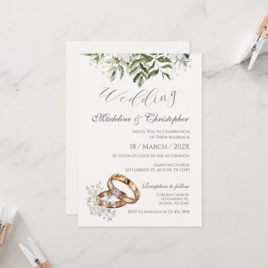 Boho Wedding Einladung (Vorderseite/Rückseite Beispiel)