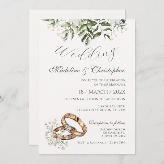 Boho Wedding Einladung (Vorne/Hinten)