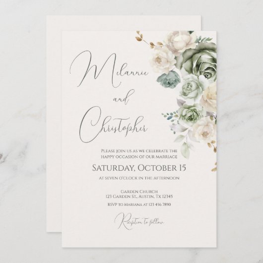 Boho Wedding Einladung (Vorne/Hinten)