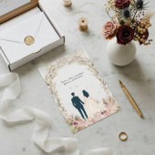 Boho Wedding Einladung | Floral Gold Rings Liebe