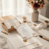 Boho Wedding Einladung | Floral Gold Rings Liebe