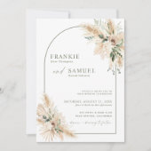 Boho Wedding Einladung | Pampas Grass Greenery (Vorderseite)