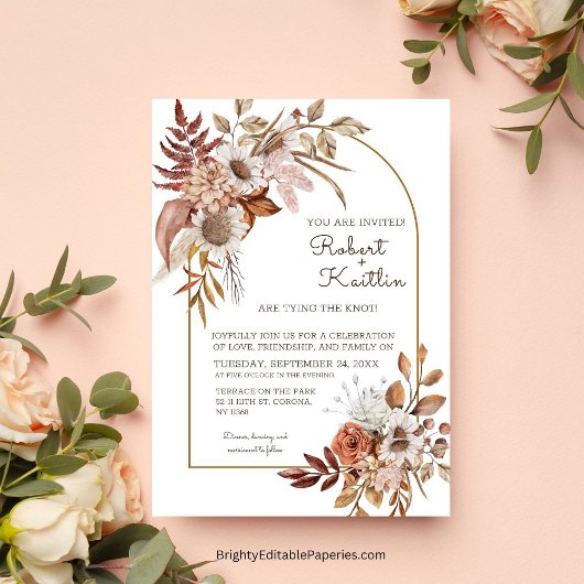 Boho Wedding Einladung Template