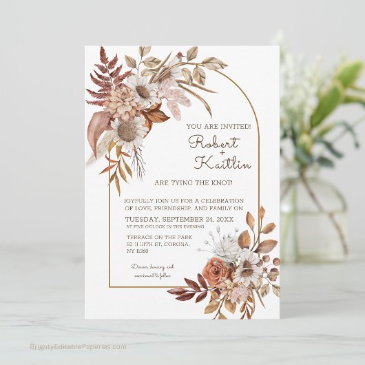 Boho Wedding Einladung Template