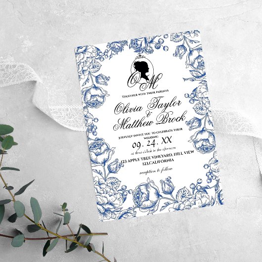 Boho Wedding Elegante Script Burg Hochzeit Einladung