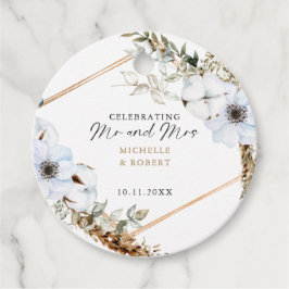 Boho Wedding feiert Mr & Mrs Custom Floral Geschenkanhänger