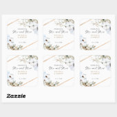 Boho Wedding feiert Mr & Mrs Custom Floral Quadratischer Aufkleber (Blatt)