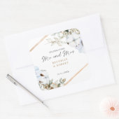 Boho Wedding feiert Mr & Mrs Custom Floral Quadratischer Aufkleber (Umschlag)