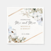 Boho Wedding feiert Mr & Mrs Custom Floral Serviette (Vorderseite)