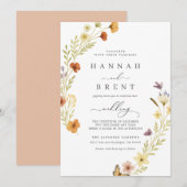 Boho Wedding Floral Invitation Einladung (Vorne/Hinten)