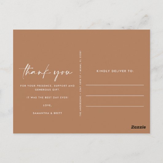 Boho Wedding Foto Collage Vielen Dank Postcard Postkarte (Rückseite)