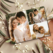 Boho Wedding Foto Collage Vielen Dank Postcard Postkarte