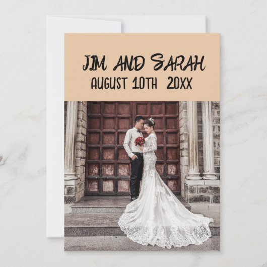 BOHO WEDDING FOTO MINIMILIST CUSTOM EINLADUNGEN (Vorderseite)