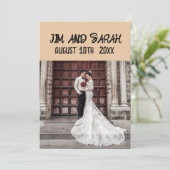 BOHO WEDDING FOTO MINIMILIST CUSTOM EINLADUNGEN (Stehend Vorderseite)