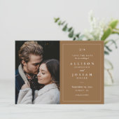 Boho Wedding Foto Save The Date (Stehend Vorderseite)