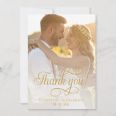 Boho Wedding Foto Script Dankeschön Card Dankeskarte (Vorderseite)