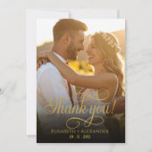 Boho Wedding Foto Script Dankeschön Card Dankeskarte (Vorderseite)