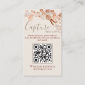 Boho Wedding Foto Sharing Pampas Grass QR Code Begleitkarte (Vorderseite)