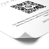 Boho Wedding Honeymoon Fund QR Code Signing Poster (Ecke)