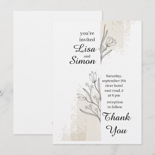 boho wedding invitation einladung (Vorne/Hinten)