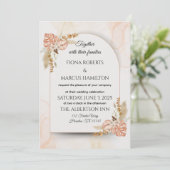 Boho Wedding Invitation - Elegante rustikale Flora Einladung (Stehend Vorderseite)