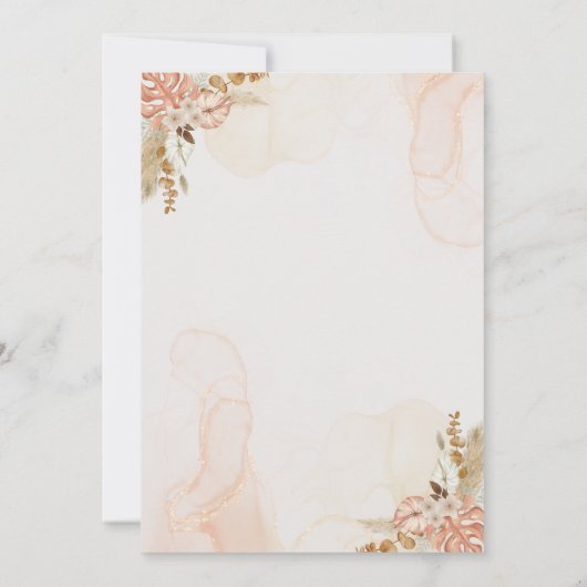 Boho Wedding Invitation - Elegante rustikale Flora Einladung (Rückseite)